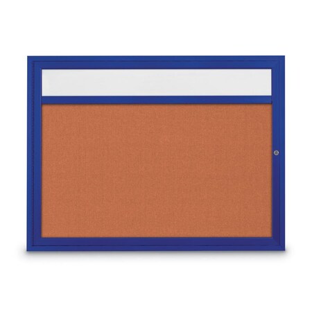 United Visual Products Slim Enclosed Corkboard, 30"x36", White Alum Frame/Cloud UVEB3036-WHITE-CLOUD